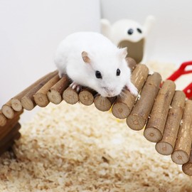 Rat Ladder Bridge, Wooden Hamster Climbing Ladder Toy, Small Animals Cage Accessories for Bird Parrot Hamster Mouse Rat Sugar Glider Hermit Crab Sugar Glider Chinchilla(23.62x3.14 Inches)