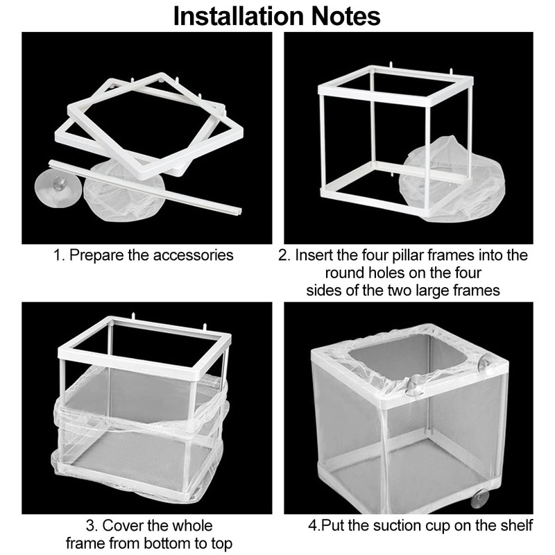 Aquarium Breeding Boxes,CHENKEE 3 pcs Fish Breeder Net Fry Hatchery