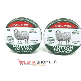 100% Pure 2 Pack Germa Mutton Tallow Sebo Flandes Cebo Carnero 100% Pure 0.7 0z