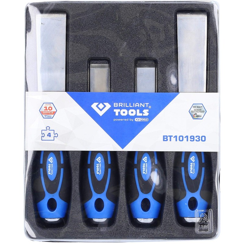 BRILLIANT TOOLS BT101930 Universal Scraper Set, 4 Pieces [Powered by
