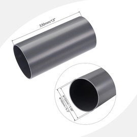 MECCANIXITY PVC Rigid Round Pipe 6" ID 13" Length Light Grey High Impact for Water Pipe,Crafts,Cable Sleeve