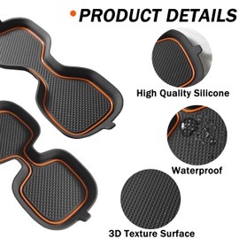 SENSHINE Cup Holder Inserts Liner for CRV Accessories 2023 2024 2025 Anti-Dust Center Console Cup Holder Protector Mats Interior Decoration Pad for CRV 2Pcs (Orange)