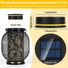 Solar Light Replacement Parts, GuKKK Solar Replacement Lid 8 cm for Solar Light Outdoor Lanterns, 1.2 V 600 mAh, IP45 Waterproof, LED Solar Panels Replacement for Garden Lantern Patio Lighting (Pack