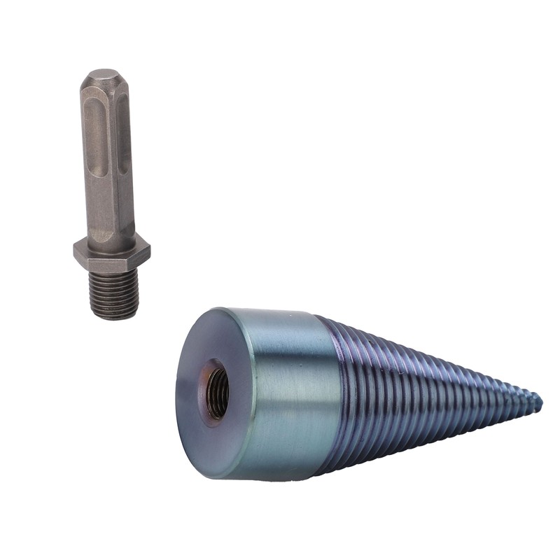 Firewood Split Drill Bit Square Shank BluePlated Screw Cone Head