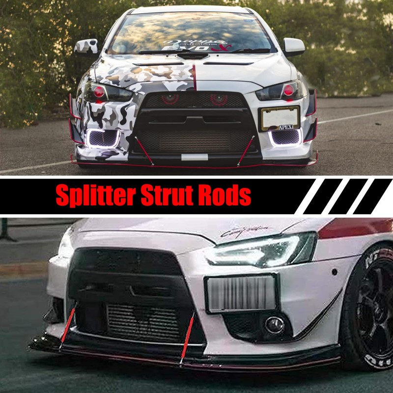 DREAMOTOR 2PCS 8"-11" Adjustable Front Bumper Lip Splitter Diffuser Strut