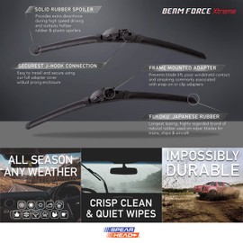 Spearhead Beam Force XTREME 24”+18” Wiper Blades w/Japanese Fukoku Rubber for Longest Life (Pair)