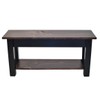 Red Mahogany and Black Bench with Shelf (24)