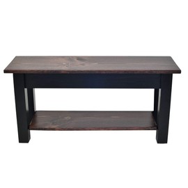 Red Mahogany and Black Bench with Shelf (24)