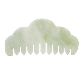 ZJchao Peine de Masaje de Jade, Peine de Piedra Jade para Masajear el Cuero Cabelludo Herramienta Peines de Gua Sha Raspar Masaje Meridianos Cabeza Relajación Corporal para el cuero cabelludo