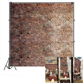 LFEEY 10x10ft Vintage Red Brick Wall Photo Backdrop for Photoshoot Newborn Baby Girls Adults Portrait Photography Background Rustic Brick Wall Backdrops for Photography Wallpaper Photo Studio Props