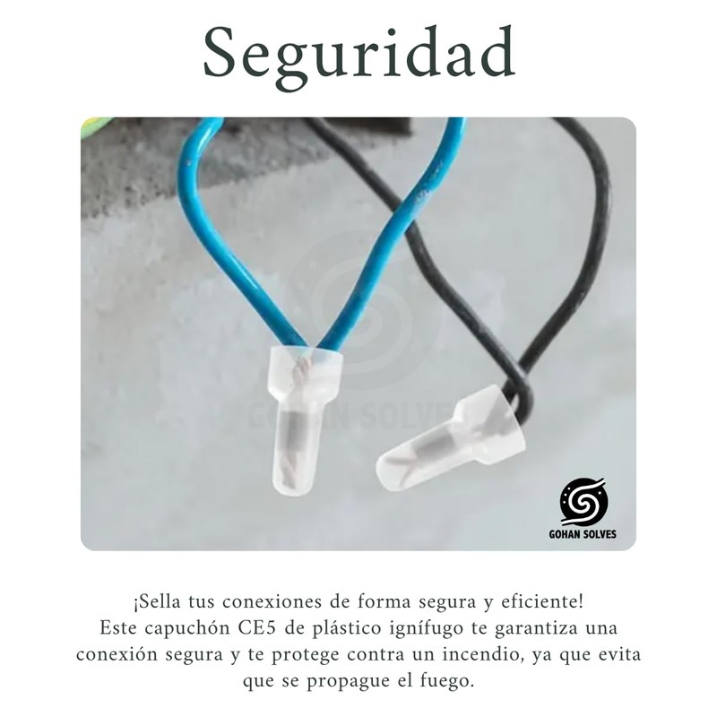 Capuchón para Conexión Eléctrica Tipo A, 60 Piezas, Sella Cables,