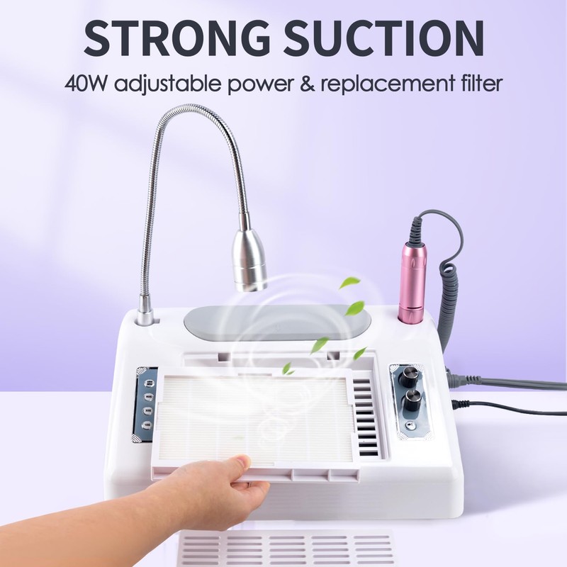 Nail Dust Collector Vacuum Multifunction Nail Art Machine includes 40W