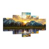 SKASNFAI Sunflower Landscape Canvas Artwork Sunset Grand Teton National Park
