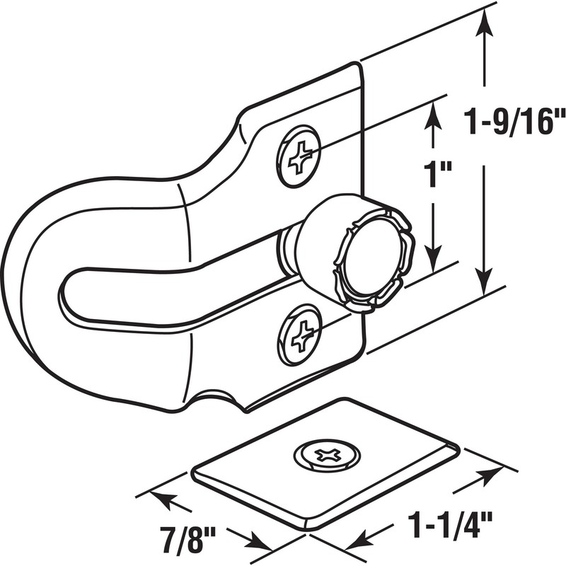 Prime-Line F 2889 Wood Window Vent Lock, Brass Plated Steel