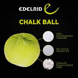 Edelrid Magnesie Power Chalk Ball for Gym & Bodybuilding Exercises, Rock Climbing,Weightlifting I Long Lasting Magnesium Carbonate Powder for Better Grip & Overall Performance, 2 x 30 Grams