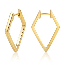 ALEXCRAFT Gold Earrings for Women Rhombus Earrings Plated 14K Gold Earrings Hypoallergenic Birthday Gifts for Women Girls