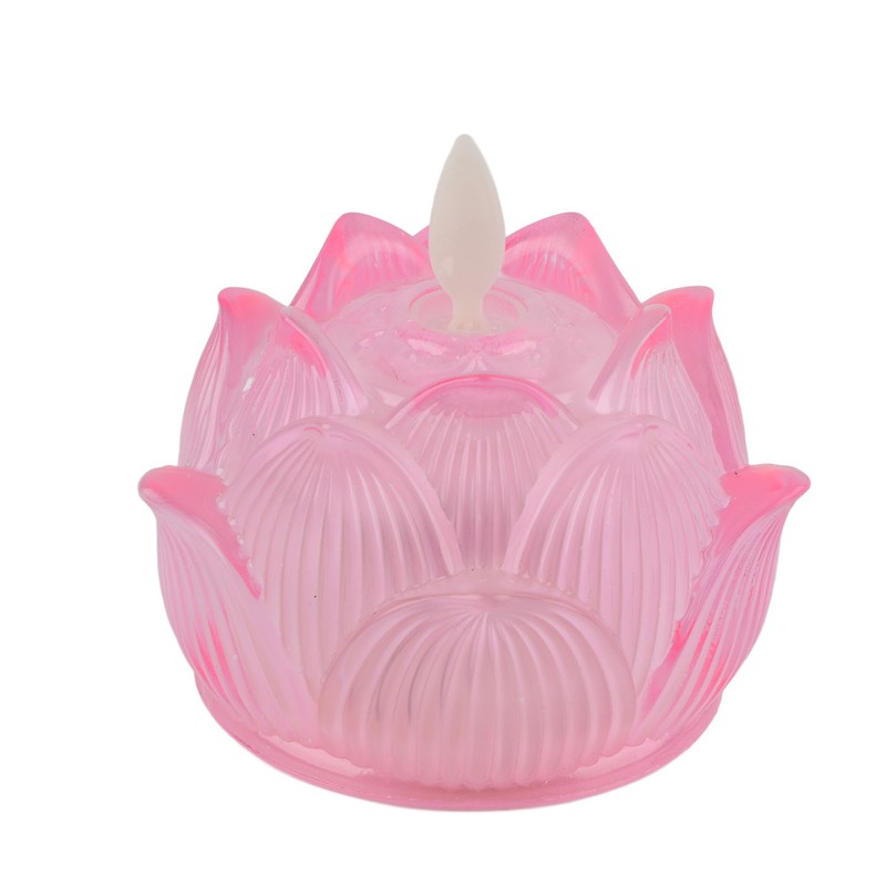 LED Flower Lamp Imitation Glass Yellow Light Electronic Candle Lotus