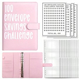 100 Envelopes Money Saving Challenge A5 Binder with Cash Envelopes Budget Book to Save $5050 in 100 Days, Ideal for Budget Planning Money Management Organizer Pvc Durable e Planner sketchbook bible study supplies cute office supplies for work:_Blue