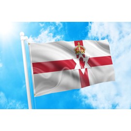 DMSE Northern Ireland Irish Ulster Meirge Uladh Heraldic Banner Flag 3X5 Ft Foot 100% Polyester 100D Flag UV Resistant (3' X 5' Ft Foot)