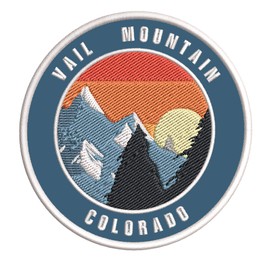 Vail Mountain, Colorado Ski Restort Mountain Embroidered Premium Patch DIY Iron-on or Sew-on Decorative Badge Emblem Vacation Souvenir Travel Gear Clothes Appliques