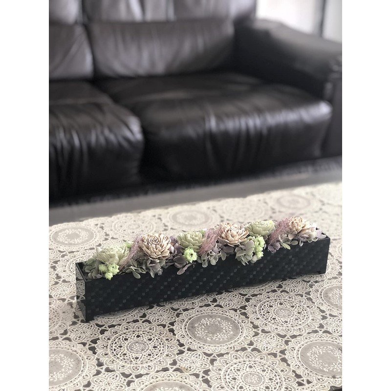 Hacocoro HH-C96-BK Rectangular Flower Vase, Black