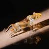 Crystal Gold Leopard Figurines Ornaments Valentine's Birthday for Her, Leopard