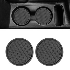 Desenda 2 PCS Car Cup Holder Coasters 2.76 Inch Non-Slip Shockproof Universal Car Cup Holder Bottom Insert Protector Coaster Interior Accessories for Car, SUV, Truck (Black)