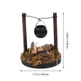 Zerodeko Dollhouse Miniature Stove, Pretend Food Firewood Stove Miniature Hanging Stove Dollhouse Kitchen Food Decoration Fairy Gardens Camping Accessories