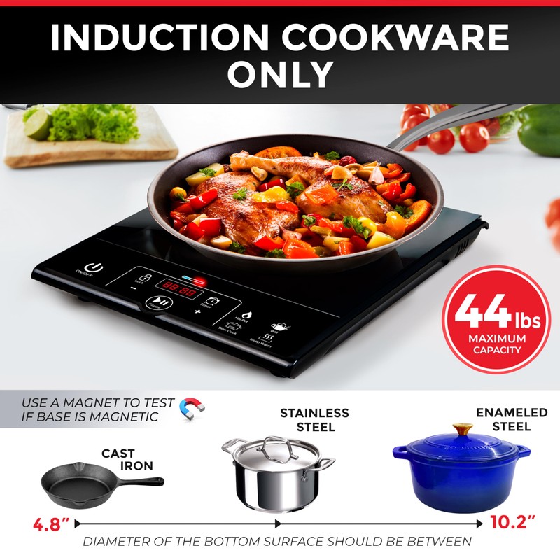 Mueller RapidTherm Portable Induction Cooktop Hot Plate Countertop Burner 1800W,