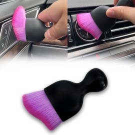 tobenbone Car Interior Detailing Brush, Ultra Soft Non-Scratch Dust Brush, Car Interior Cleaning Tool for Cleaning Panels, Air Vent, Leather (Purple)