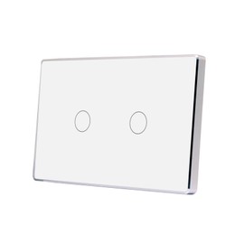 LOUYSGEN Smart Light Switch Aluminum Frame Need Neutral Wire No Hub Required,2.4GHz WiFi Switch 2.5D Tempered Glass Panel APP Control Timer Schedule Work with Tuya/Smart Life,Alexa,White 2 Gang
