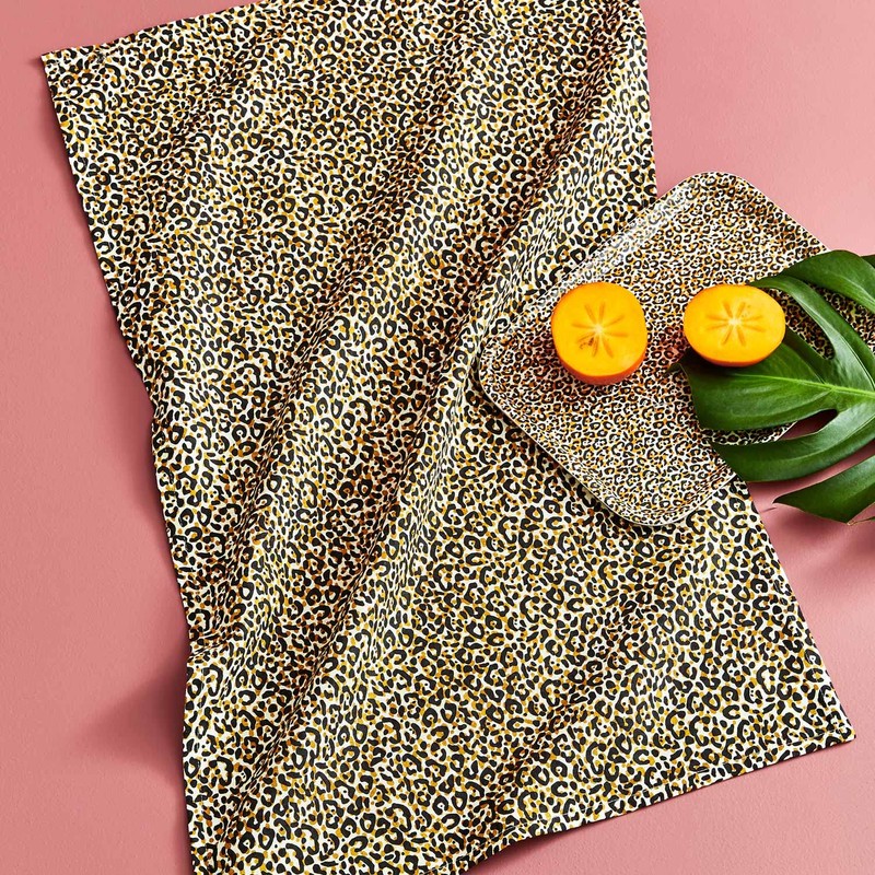 Spode Tea Towel - Leopard,Multi Coloured,Dimension - 45cm x 74cm/18"
