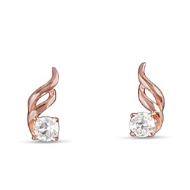 Nagel Jewellery Silver necklace with pendant, stud earrings, dancing waves, made of 925 sterling silver, white gold or rose gold plated, with brilliant cut zirconia, individually or as a set, Sterling