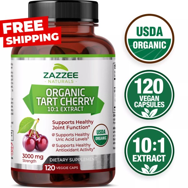 USDA Organic Tart Cherry Extract 120 Count Vegan 3000 mg