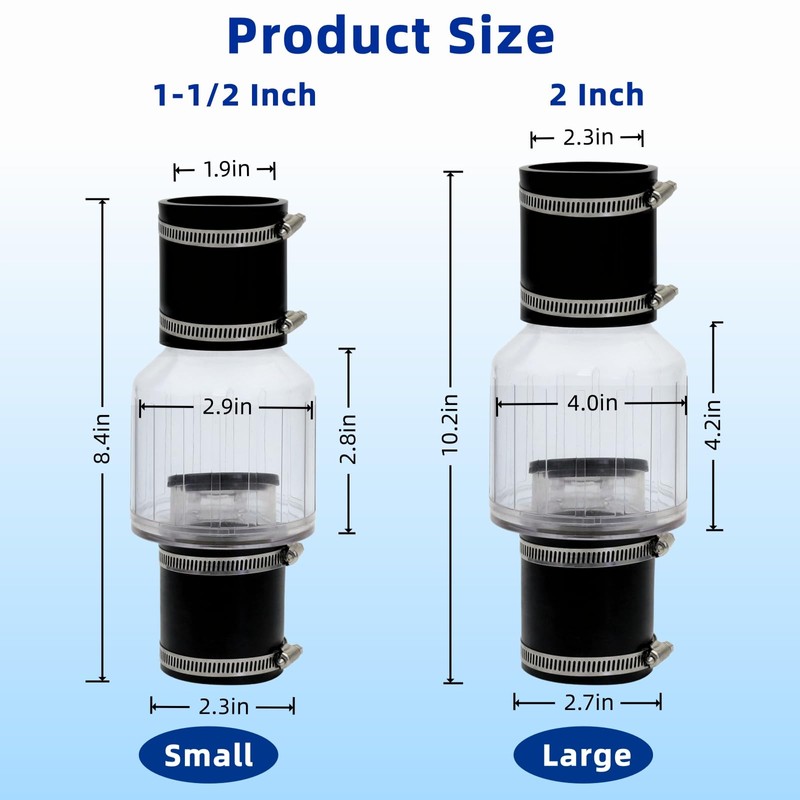 1-1/2 Inch Silent Sump Pump Check Valve, Quiet Backflow Preventer