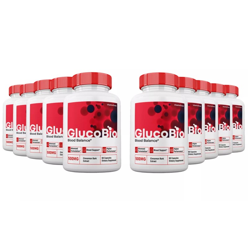 GlucoBio Blood Support Capsules, Max Strength, Gluco Bio Capsules (10