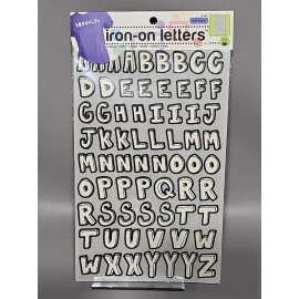 Dritz Iron-On Letters 15360  White With Black Outline 7/8" Soft Flock