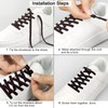 LUCKNIGHT 4 Pairs Flat Elastic Set Shoelaces Elastic Rubber Shoelaces