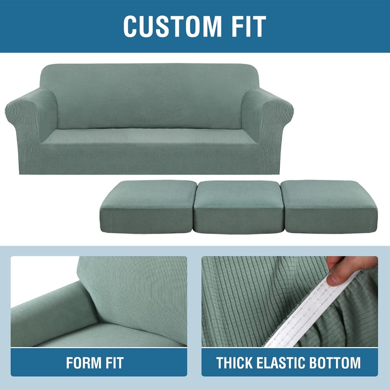 H.VERSAILTEX 4 Piece Stretch Sofa Covers for 3 Cushion Couch