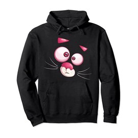 Funny Pink Cat Panther Face Costume Pullover Hoodie