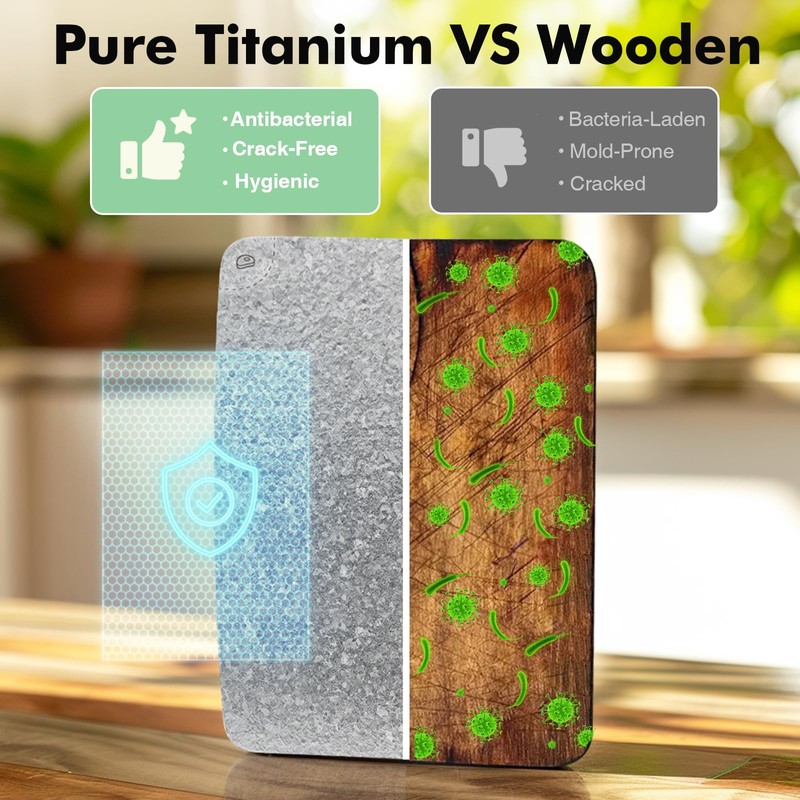 Titanium Cutting Board, 100% Pure Titanium Chopping Board for Kitchens,