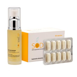 Sodimel I Pack 60 Capsulas Antioxidantes + Suero Facial 30 Gr I Tratamiento Auxilliar para Reducir el Estrés Oxidativo y en la Piel I Mejora la Calidad del Sueño, Aumenta tu Concentración, Ayuda al Dolor Muscular y Aumenta la Vitalidad en el Día a Día I 