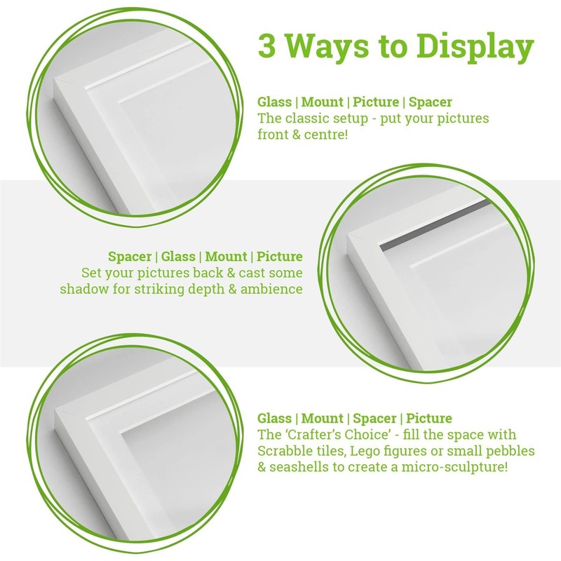 Nicola Spring 10" x 10" Black 3D Box Photo Frame