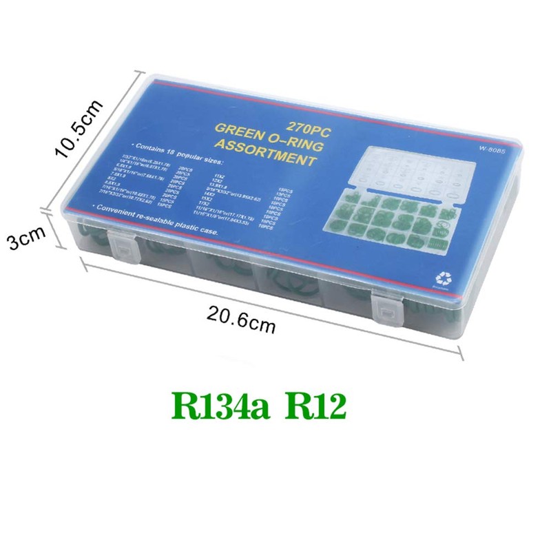 STRIVEHUGTOSUCCESS 270pcs 18 Grid R134a R12 Car Air Conditioner HNBR