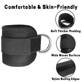 Langmeil 2Pack Comfortable Ankle Strap for Cable Machine, Fitness Work Out Cuff Attachment for Home & Gym, Booty Workouts Kickbacks, Leg Extensions, Hip Abductors Men Women -Rose