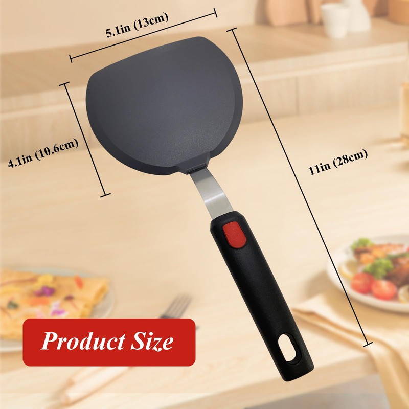 Silicone Spatula Turner Set of 2, Heat Resistant Pancake Spatulas