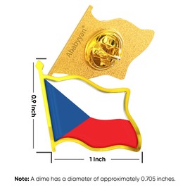 Czech Republic (Czechia) Flag Lapel Pin - Enamel Metal National Badge | World Travel Souvenir Gift for Men Women | Country Flag Patriotic Brooch Bulk Pack of Pins for Hat, Tie, Clothes, Backpack (1pc)