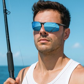 2 x Sunglasses Men's Polarised Ultralight Cycling Glasses Sports Sunglasses Men Women for Cycling Driving Fishing Red Black Blue with Sunglasses with Microfibre Cloth