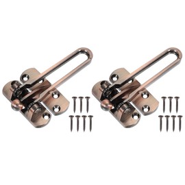 PATIKIL Türkettenschloss, 2 Stück, Tür-Schwenkstangenschloss für Zuhause, Sicherheit, Haustüren und Innentüren mit 14 Schrauben für Zuhause, Schlafzimmer, Hotel, Wohnung, Dunkelrot