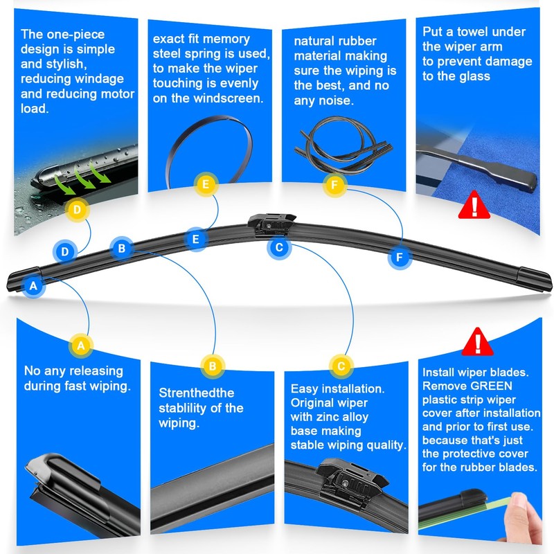 RAINTOK Windshield Wiper Blades Replacement for 2017-2022 Mini Cooper Countryman